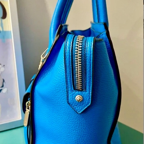 HENRI BENDEL Blue Leather Rivington Convertible Shoulder Bag, Clutch, Crossbody - Picture 6 of 11